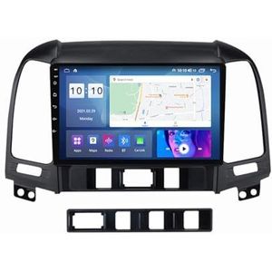 9"" Touch Car Stereo Radio DAB Head Unit GPS Navigatie voor Hyundai Santay Fe 2006-2012 Android 12 Autoradio Ingebouwde CarAutoPlay Achteruitrijcamera Ondersteuning DSP Bluetooth USB android auto (Siz