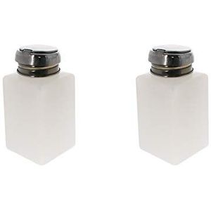 Utoolmart 200 Ml Alcohol Vloeibare Druk Pompen Dispenser, voor Nagellak Remover, Lip Eye Makeup Remover, Pomp Dispensers Lege Fles Met Pomp Hoofd, 2 Stuks