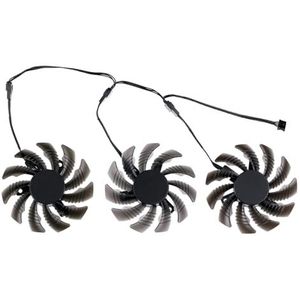 78MM T128010SU Koelventilator voor Gigabyte GTX 1660 Super Ti RTX 2060 2070 2080 RX 5500 5600 5700 XT Grafische Kaart PLD08010S12HH(Black 3-Fan)