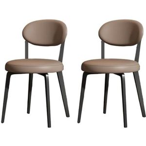 Eetkamerstoelen Casual eetkamerstoel Waterdichte leren stoel Comfortabele stoel met zachte rugleuning Moderne keukenstoel Koffiestoel voor Thuiskeuken en Café-bar (Color : B, Size : 2pcs)