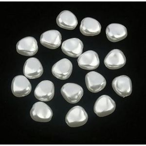 Witte Parels Liefde Hart Ster Imitatie Parel Acryl Losse Spacer Kralen voor Sieraden Maken DIY Ketting Armband Oorbel-11x10x7mm 20st