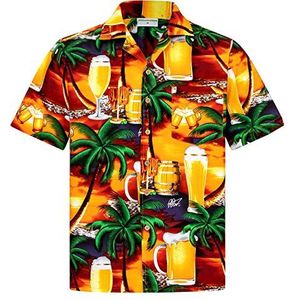 Hawaiihemdshop Hawaiiaans Overhemd | Heren Hemd | Katoen | Grootte S – 8XL | Blauw | Korte mouw | Bier | Strand | Hawaii Shirt | Kokos knopen