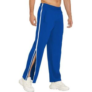 Trainingsbroek Voor Heren, Revalidatiebroek Afritsbroek Lichtgewicht Gymbroek, Joggingbroek, Sporthardloopbroek Met Doorlopende Ritssluiting,M-3XL joggingbroek(Blue 2,3XL)