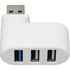 USB 3.0-hub, 90 Graden Draaibare USB-hub Lichtgewicht voor Desktopcomputer (WHITE)