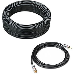 Teufel 5.1 thuisbioscoopkabelset aan AV-receiver 30 m² standaard C3025S koper en subwoofer kabel 2,5 m - zwart