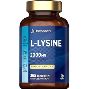Lysine 2000mg | 365 Veganistische Tabletten | Van Plantaardige Fermentatie | + 6 Maanden Voorraad | Horbaach
