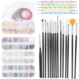 Nail Brush Dotting Pen, Glanzende Nail Foil Professioneel Nail Art Tool Glitter Steentjes voor Thuis voor Nail Artist voor Nail Salon voor Vrouwen Meisjes