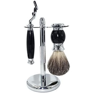 OIFAODAO, Scheermeshouder Praktische mannen scheermesborstelstandaards, roestvrijstalen dassenhaarborstel Handmatige scheerhouderset, mode verzorging schoonmaakgereedschap cadeau,Scheerkwast houder