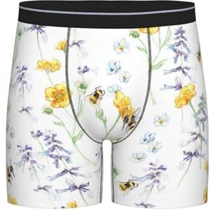 GRatka Boxer slips, heren onderbroek Boxer Shorts been Boxer Slips grappig nieuwigheid ondergoed, lente bloem hommel bij, zoals afgebeeld, M