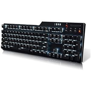 draadloos mechanisch toetsenbord, draadloos toetse 110 toetsen met witte achtergrondverlichting en multimediaknop for computer pc