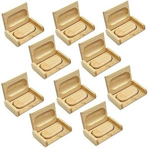 A Plus+ 10 Stuks Houten USB Sticks 16 GB USB-stick met Dozen USB-flashdrive, 16GB USB 2.0, esdoorn met doos