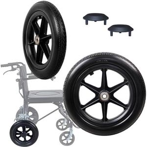 Rolstoel Achterwielen - 12"" Massief PU Achterwiel Zwenkwiel 1/2 1/4 Montage Slijtwielen Voor Looprekken Rollators En Rolstoelen 2st.