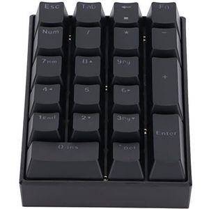Bedraad toetsenbord, mechanisch toetsenbord Plug and Play 21 toetsen voor internetcafé voor thuis voor kantoor(Rode schacht)