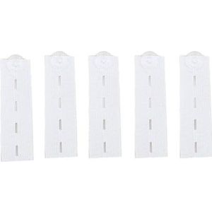 stuks denim verlengstukken elastische verlengde knopen verstelbare kleding sluiting broek broek jeans taille riem verlengstuk drukknoopsluiting-wit 5 stuks