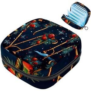 MUOOUM Kerst Cane Patroon Maandverband Opbergtas Draagbare Menstruatie Tas Voor Vrouwen Tiener Meisjes Menstruatie Cup Pouch Nursing Pad Houder