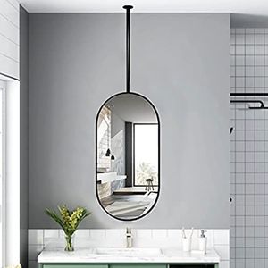 Plafondhangende ovale spiegel, met metalen frame en boom zwevende creatieve decoratieve spiegel heldere en praktische make-up spiegels voor badkamer voor badkamer hal (Size : 40cmx60cm)