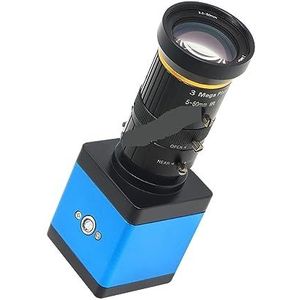 Zoomlens, varifocale lens, VGA Industrie Machine Vision Camera Video Microscoop Camera met 5-50mm Varifocale 1/2.7 ""F1.4 Handleiding Iris Surveillance Lens voor industriële videoIndustriële video