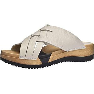 Sanita Salto Sport Flex Leather Sandal | Original Handmade | Flexible Wooden Sandals for Women | Lightweight woden sole | 37 EU | Wit