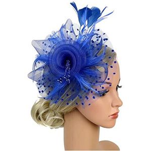 Veer Hoofdband Vrouwen bloem hoofdband kant flapper Great Gatsby meisje hoofdband parel party vrouwelijke bruids hoofddeksel mode haarband Carnaval Veer Hoofdband (Size : Blue)