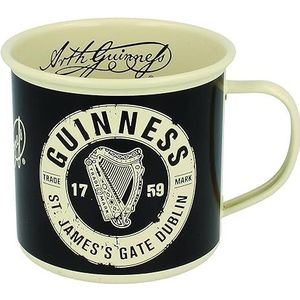 Guinness emaillen beker met Trademark logo.