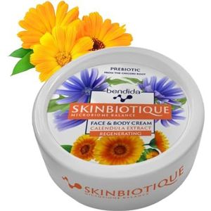 Bendida Skinbiotique Verzorgende crème voor zeer droge huid voor gezicht en lichaam, met goudsbloem-extract, regenererend, vochtinbrengende crème, crème voor droge tot zeer droge huid, 150 ml