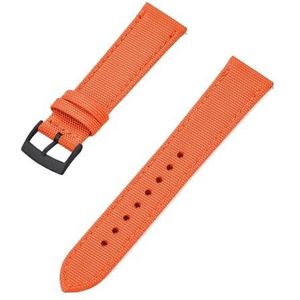 INEOUT Nieuw Design Canvas Nylon Lederen Snelsluiting Horlogeband 18 Mm 20 Mm 22 Mm Vervangende Horlogebanden (Color : Orange Black, Size : 18mm)