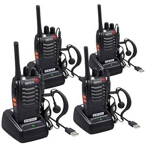 ESYNiC - Walkie Talkie - Oplaadbaar - PMR446MHz - 16-Kanaals - Draagbare Zendontvanger met USB-Oplader