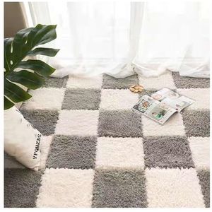 Zeyeo 24 Stuks 12x12x0,4 Inch Pluche In Elkaar Grijpende Schuimrubberen Vloermatten - Vierkante Tapijten Voor Thuisspeelkamerdecoratie