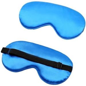 Cmis Kbei Zijden slaap oogmasker gewatteerde schaduw oogdekking patch slaapmasker oogmasker blinddoeken reizen ontspannen rust vrouwen mannen (blauw)