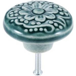 ORAMAI 1Pc Vintage Keramische Deurknoppen Compatibel Met Meubels Kast Lade Kast Kast Kledingkast Handgrepen En Knoppen In 5 Kleuren 43 * 25mm (Color : Green)