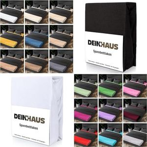 DH DEIN HAUS - Badstof Hoeslaken - Koraalrood - 180 x 200 cm