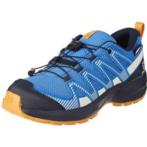 Salomon XA Pro V8 Climasalomon Waterproof (waterdicht) Kinder Trailrunning-Schoen, Blauw (Palace Blue/Navy Blazer/Butterscotch), 34 EU