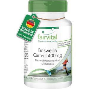 Fairvital | Boswellia carterii 400 mg - 120 veganistische tabletten - Afrikaans wierookextract - 65% boswelliazuren - op kwaliteit getest en hoog gedoseerd - Made in Germany | fairvital