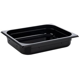 APS 82064 GN 1/2 container, polycarbonaat gastronormcontainer, afmetingen 325 x 265 mm/hoogte 65 mm/volume 3,9 liter, zwart
