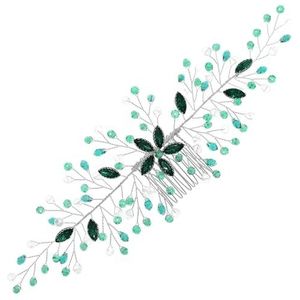 HTYHZIMS Haar Kant Kam Bruids Haar Kam Kristal Insert Kam Bruids Hoofdtooi Haar Clip Kammen voor Vrouwen, Bruid, Eén maat, Metaal, agaat