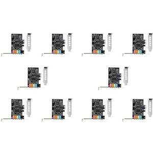 Goufride 10X PCIe Geluidskaart 5.1, PCI Express Surround 3D Audiokaart voor PC met Hoge Directe Geluidsprestaties