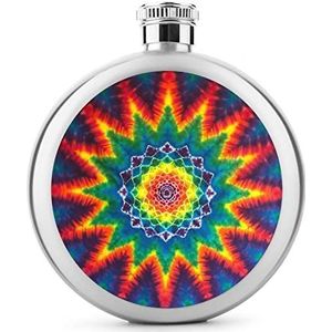 Mandala Tie Dye heupfles 140 ml lekvrije drankfles roestvrij staal wijnfles voor bruiloft feest geschenken