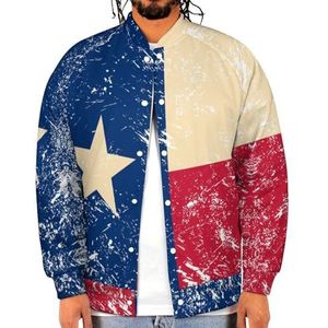 Texas State Flag Grappige mannen Baseball Jacket Gedrukt Jas Zachte Sweatshirt Voor Lente Herfst
