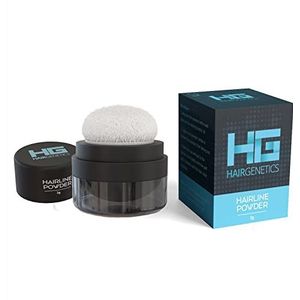 Hair Genetics Haarlijnpoeder-onmiddellijke dekking van kale plekken en grijze wortels-verdikt baarden wortel concealer met bladerdeeg (zwart)