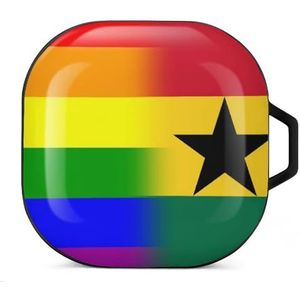 LGBT Pride Ghana vlag oordopjes hoesje compatibel met Samsung hard shell beschermhoes zwart stijl