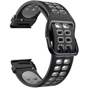 QuickFit 22 mm 26 mm Siliconen Sportarmband geschikt voor Garmin EPIX GEN2 Fenix7 7X Solar/6X 6XPro 5XPlus Forerunner 935 Enduro 2 Armband (Kleur: Zwart Grijs, Maat: Voor Fenix 5X 5XPuls)