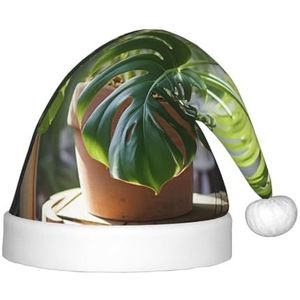 DURAGS Monstera Deliciosa Banana Palm Pluche Kerstmuts voor kinderen, decoratieve hoed, ideaal voor feesten en podiumoptredens