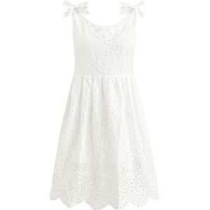 yk8fass Jacquard jurk met borduurwerk yi-7512, Wit, M