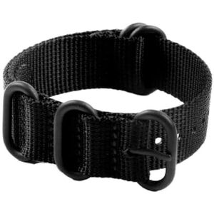 Pgqjfks 16/18/19/20/21/22/23/24/26mm Nylon Strap Accessoires Canvas Strap Mannen, zwarte gesp, 22mm, Nylon