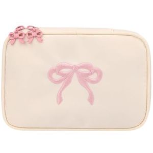 Generic Reizen Make-uptas met Patroon Waterdichte Draagbare Make Up Tassen Huidverzorging Borstel Organizer Zakjes Leuke Make-up Organizer voor Vrouwen, roze, 185.00x125.00x70.00mm/7.28x4.92x2.76inch