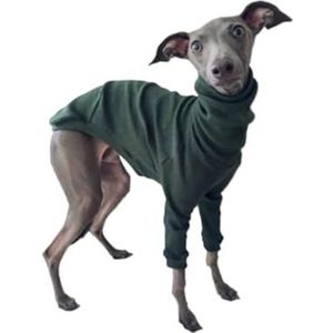 Hondenkleding Lente Herfst Hoge kraag Tweebenige huisdierkleding Greyhound Whippet Coltrui Pyjama Warme kleding Hondenbenodigdheden (Color : Green, Size : 5XL)