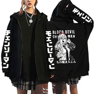 westtrend Anime Chainsaw Man Hoodies Anime Power Cosplay Cardigan Power Hoodies Chainsaw Man Loose Zipper Coat For Men Women