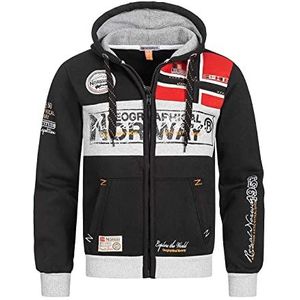 Geographical Norway FLYER MEN - Heren Hoodie En Zak - Man Sweatshirts Hoodies Pocket - Hoody Pullover Sweatshirts Warm Sweater Tops Jongens - Hoodie Jas Sport Casual Unisex ZWART 3XL