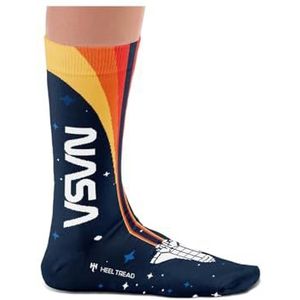 NASA-sokken – ruimteexpeditie, ontdekking, Saturn V, ruimte – cadeaus voor ruimteliefhebbers, katoenen sokken, 2 maten, 4-7 en 7½-11½