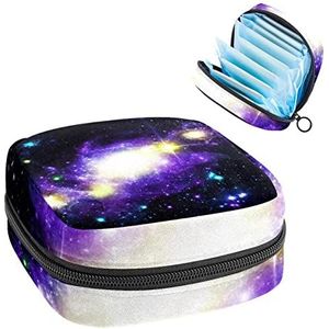 Fantastische Sky Pattern Periode Pouch Draagbaar,Tampon Opbergtas voor Maandverband, Meerkleurig, 4.7x6.6x6.6 in/12x17x17 cm